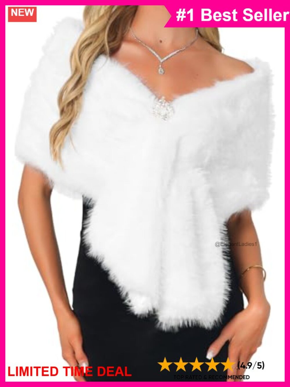 Faux Fur Shawl Wrap Cape Stole Bridal Winter Wedding